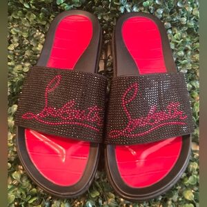 Christian Louboutin for Women Black/Red with Crystal Embellishments